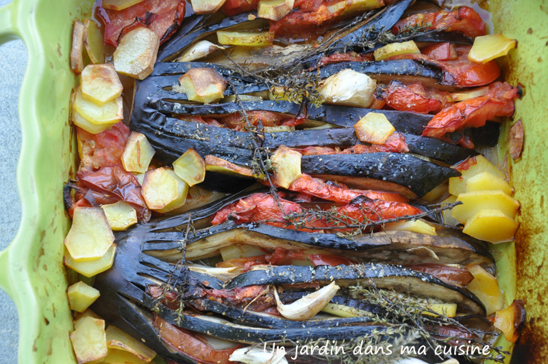 aubergines en éventail