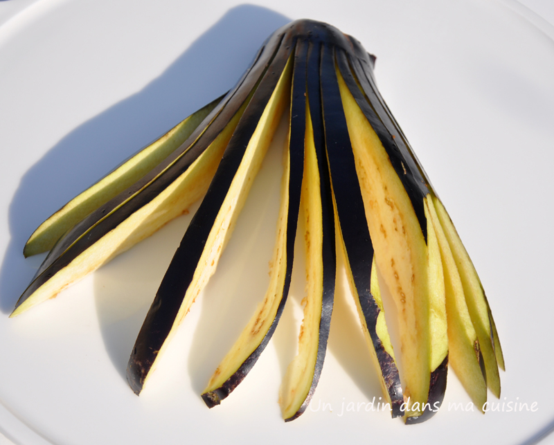 aubergines en éventail