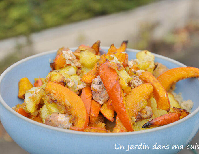 semoule aux topinambours et potimarron rôtis