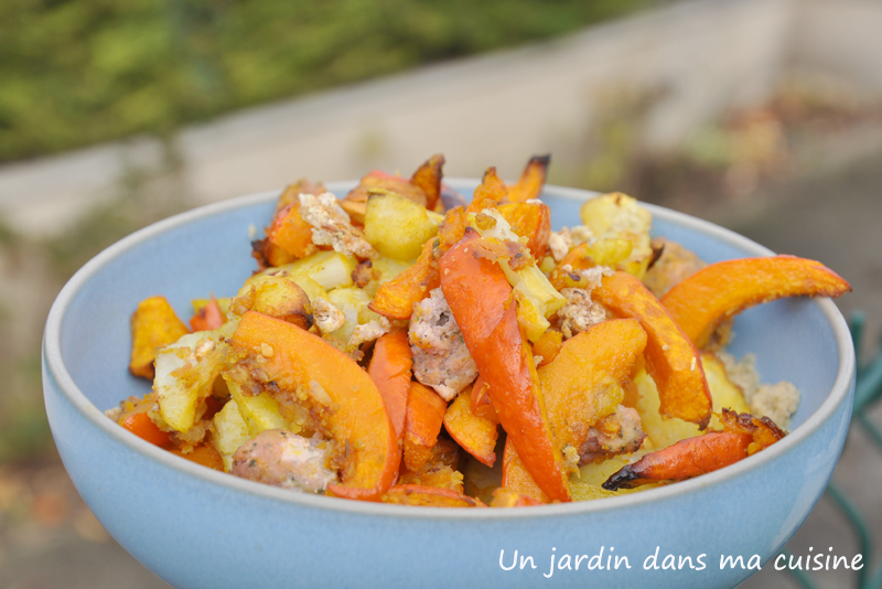 semoule aux topinambours et potimarron rôtis