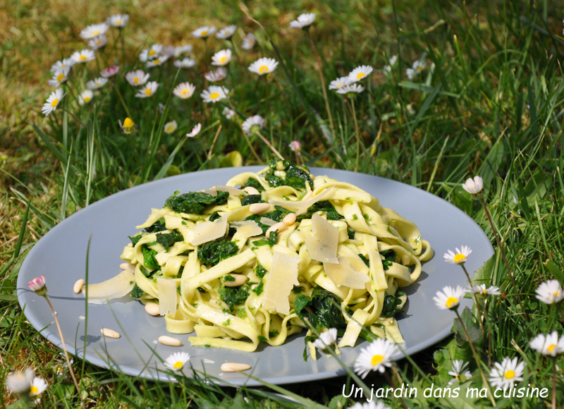 pâtes épinards et pesto