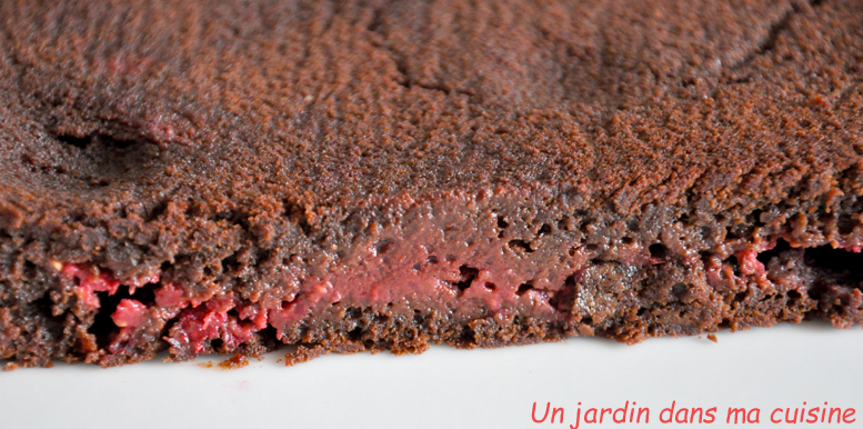 gâteau chocolat cœur framboises