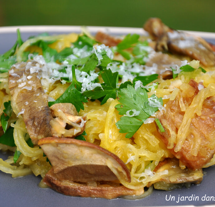 courge spaghetti aux cèpes