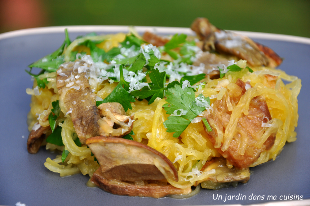 courge spaghetti aux cèpes