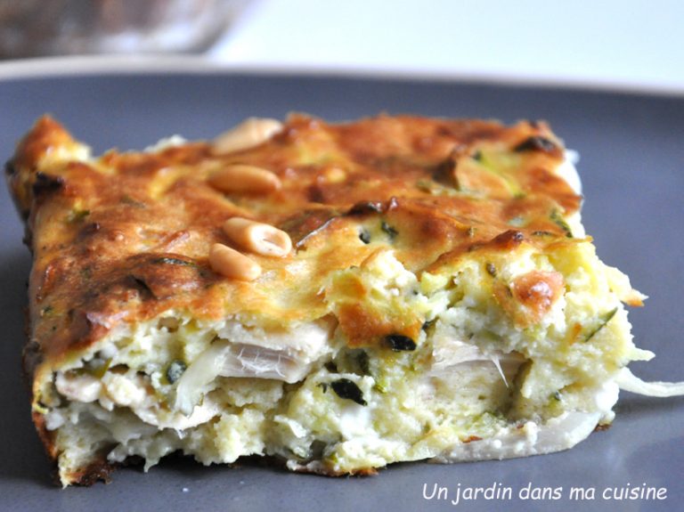 flan courgettes poulet basilic
