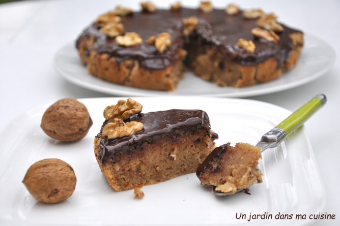 gâteau aux noix chocolat - Un jardin dans ma cuisine