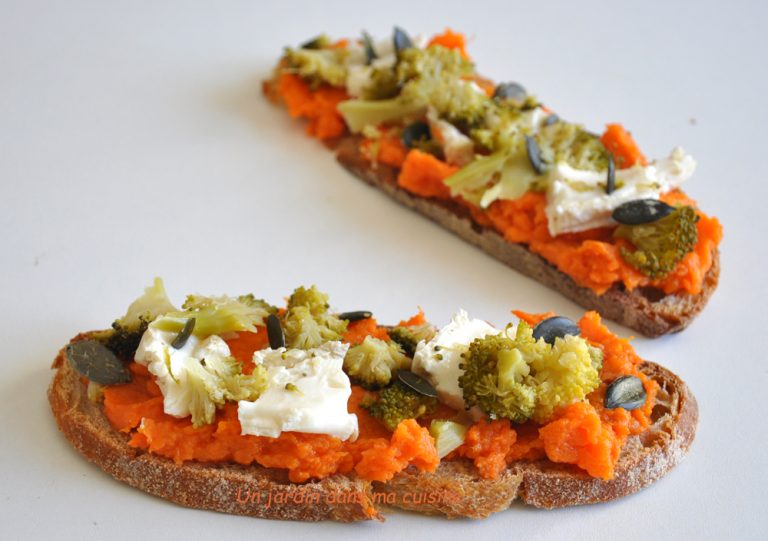tartine patate douce en habit de brocoli