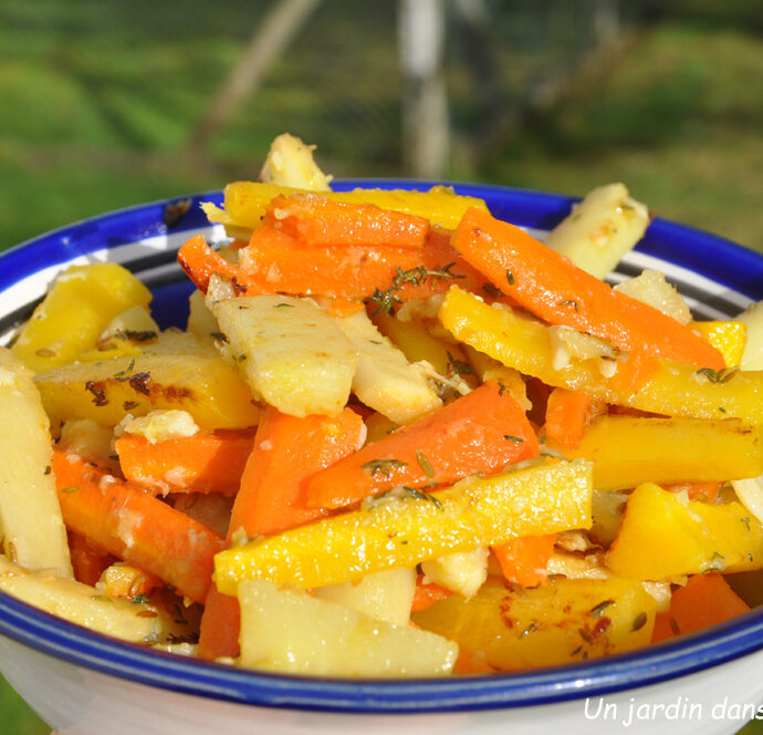 Carottes sautées et panais à l’ail