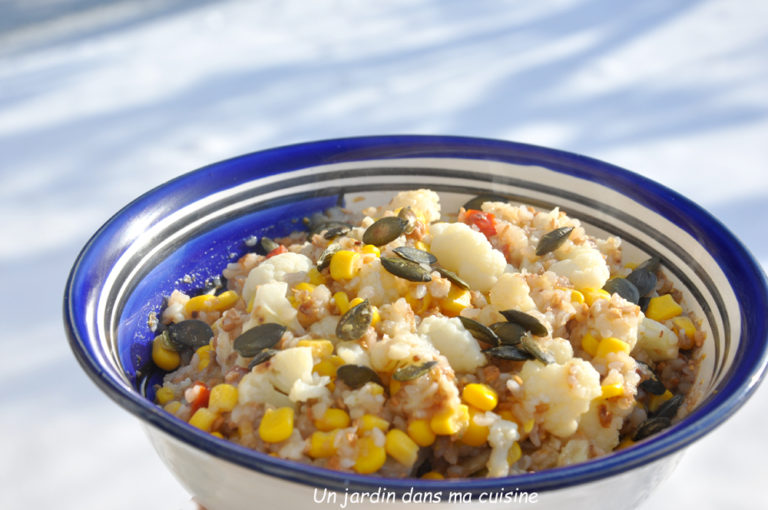 Salade de kasha et plein de petits trucs