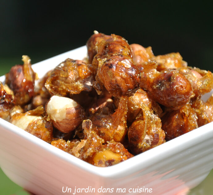 Noisettes caramélisées à déguster avec le café