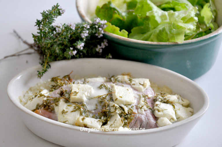 blettes au jambon feta et thym