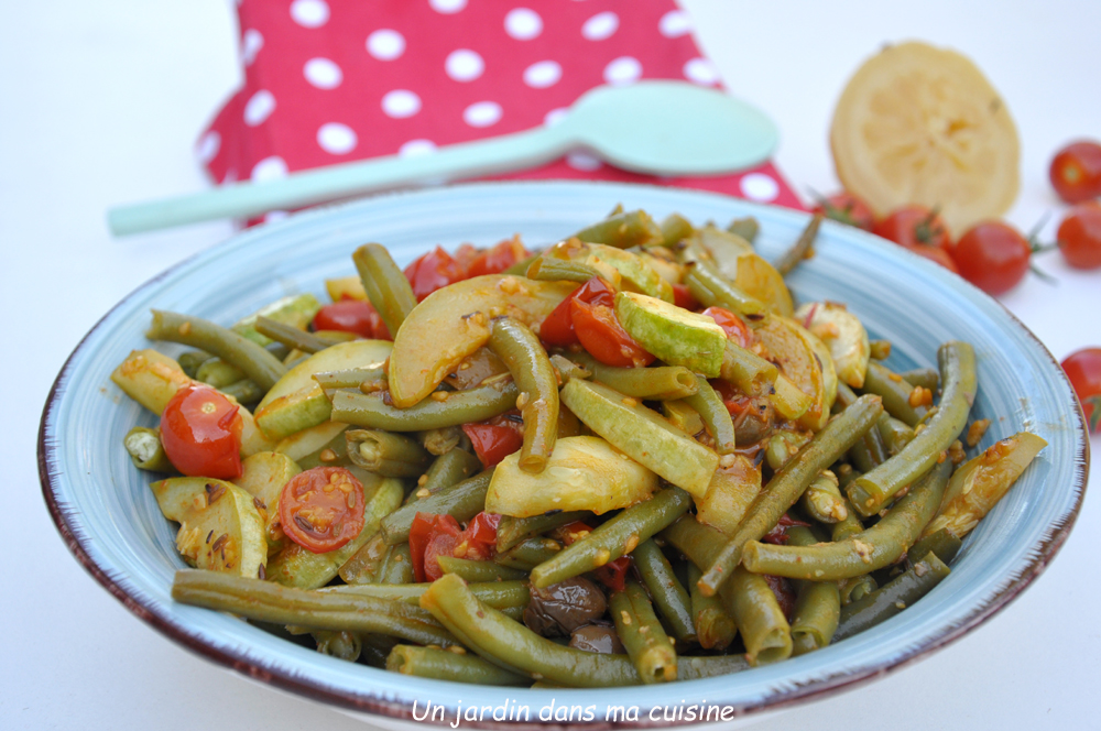 légumes verts au citron confit