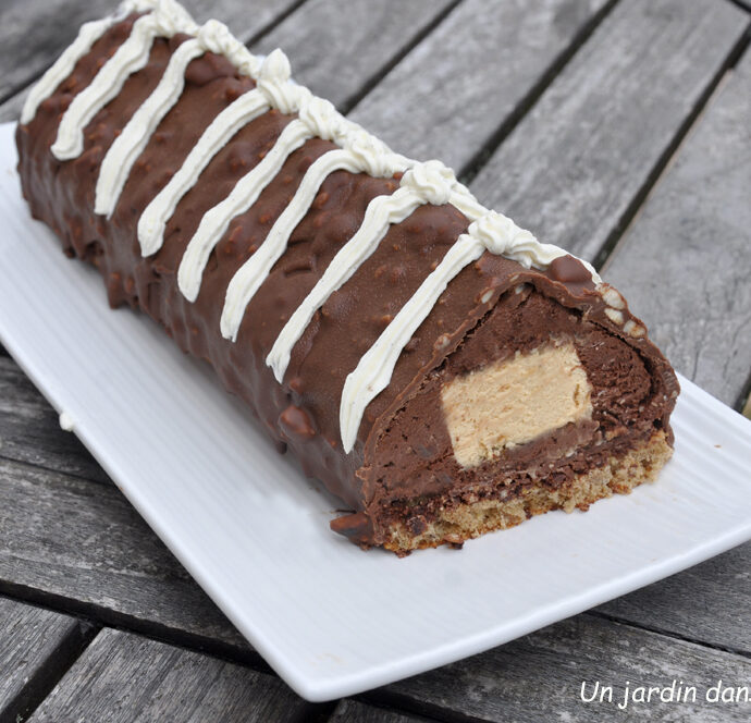 Bûche croustillante chocolat caramel