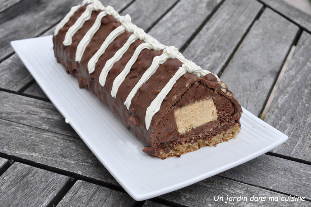 bûche croustillante chocolat caramel