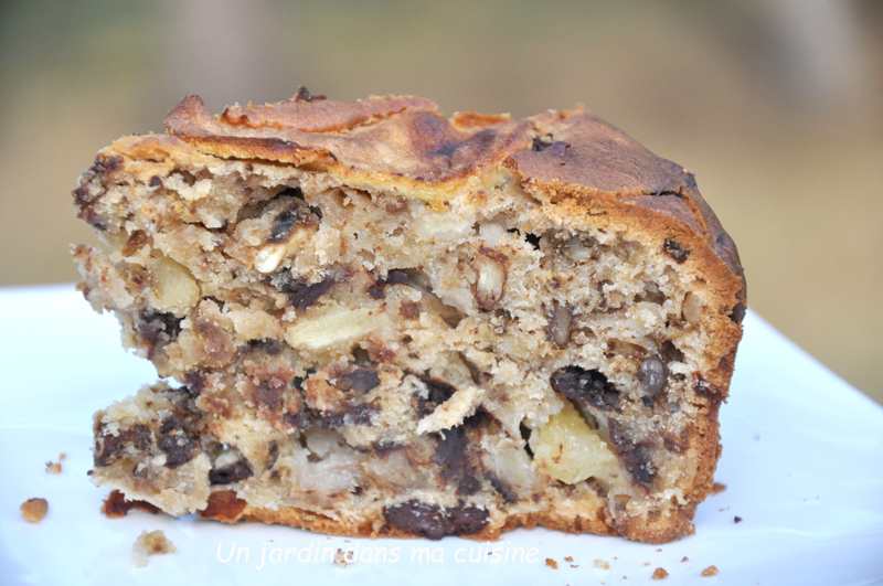 gâteau noix pommes chocolat des affamés