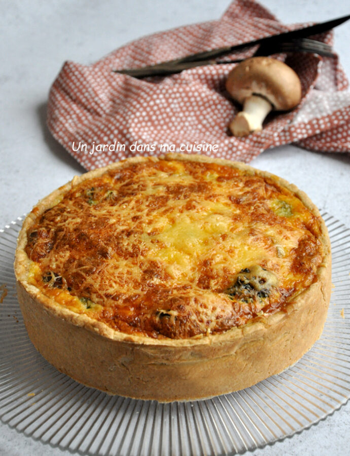 Quiche épaisse brocoli champignons