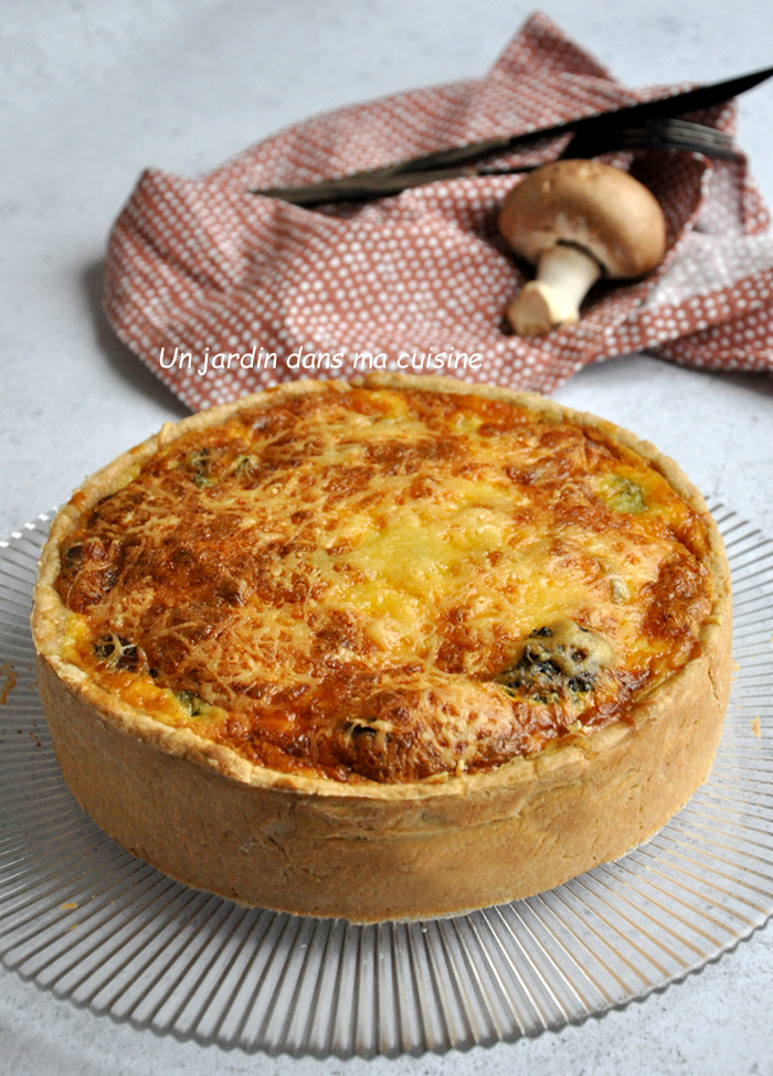 quiche épaisse brocoli champignons