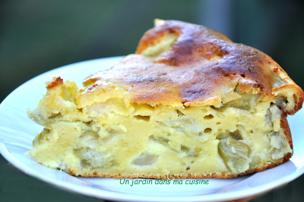 gâteau pommes rhubarbe ricotta