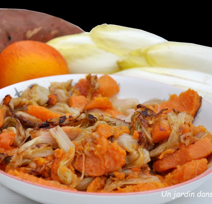 Endives et patate douce braisées