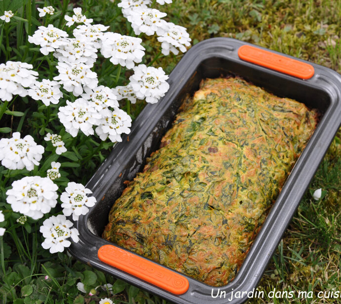 cake épinards chèvre noisettes