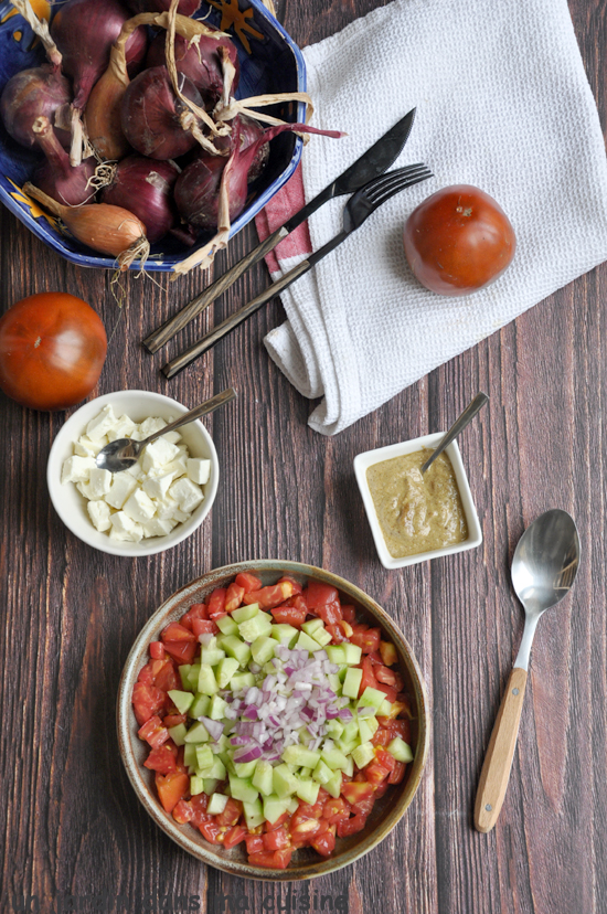 Salade de légumes sauce sésame