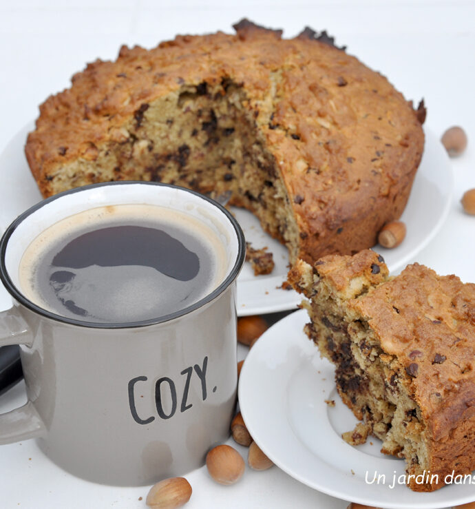 Gâteau noisettes mascarpone pépites de chocolat