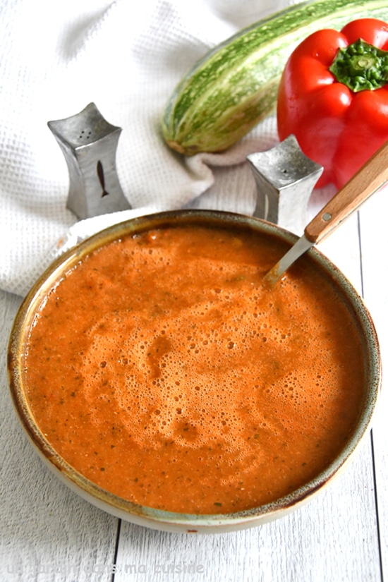 soupe poivrons courgettes