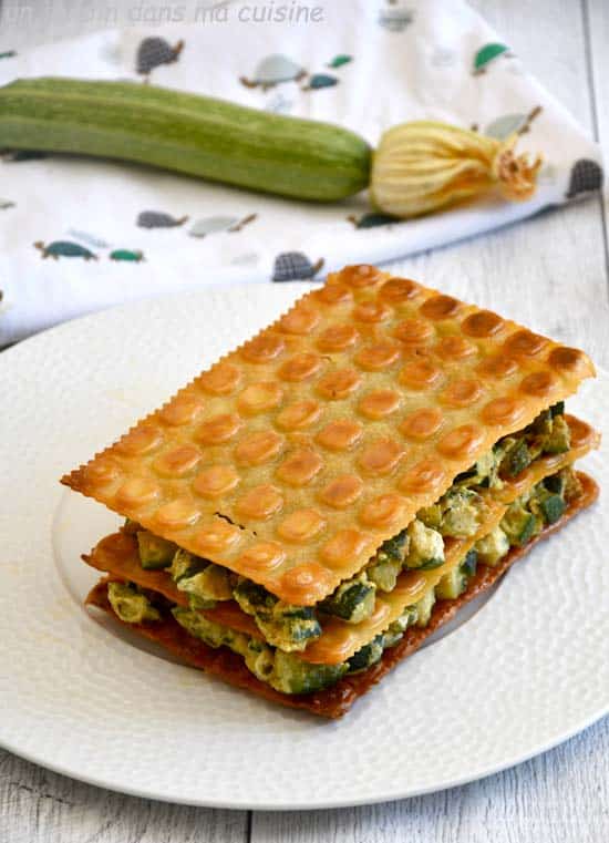 millefeuille de ravioles aux courgettes