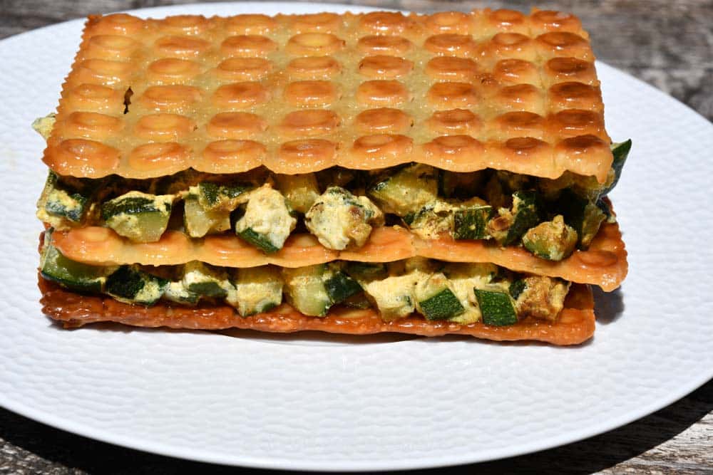 millefeuille de ravioles aux courgettes