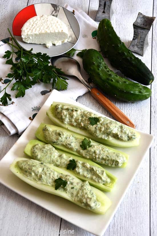 concombres farcis aux sardines