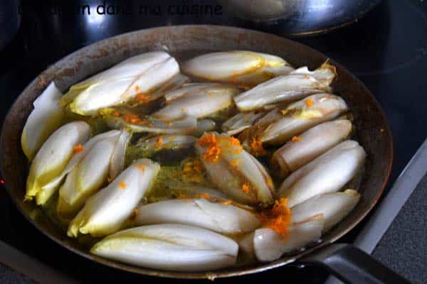 purée de haricots blancs et endives braisées