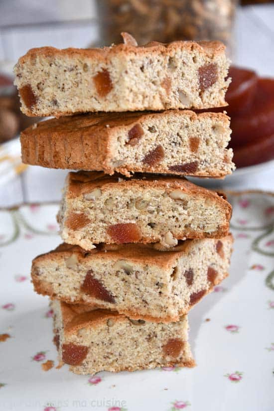 gâteau noix et pâte de coing