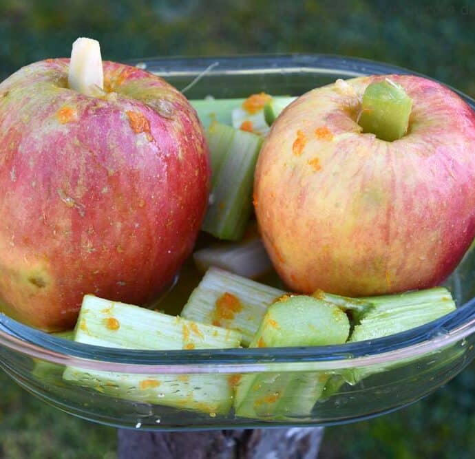 Pommes farcies rhubarbe orange