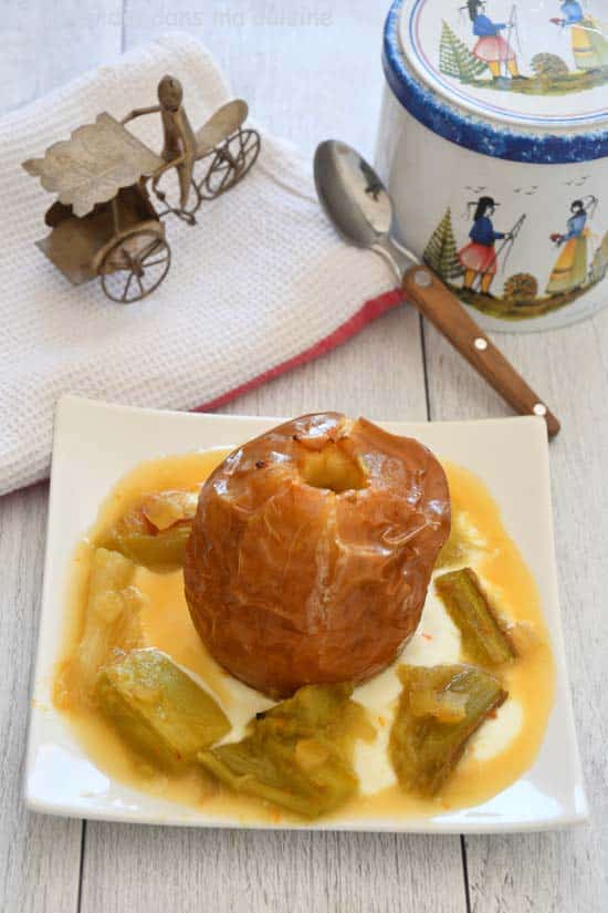 pommes farcies rhubarbe orange
